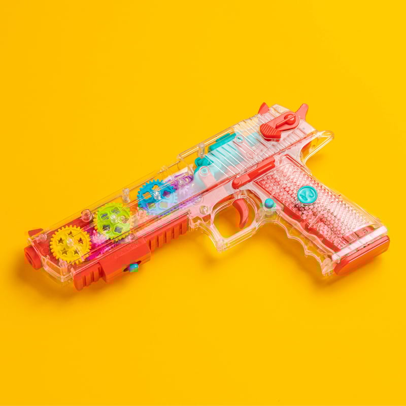 カラフルギア付きクリアトイガン　ピカ銃　ヨタくん カラフルギア付きクリアトイガン ピカ銃 ヨタくん
