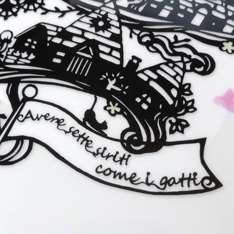 切り絵【A4】クリアファイル 2枚組– .andhandオリジナル/ポジティブワード、イタリアの楽しいことわざ