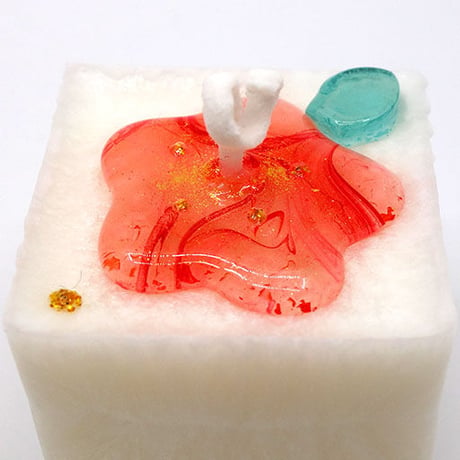 【生産終了：展示のみ】雪あそび キャンドル　白＆水色 2個セット　fu-ka Candle