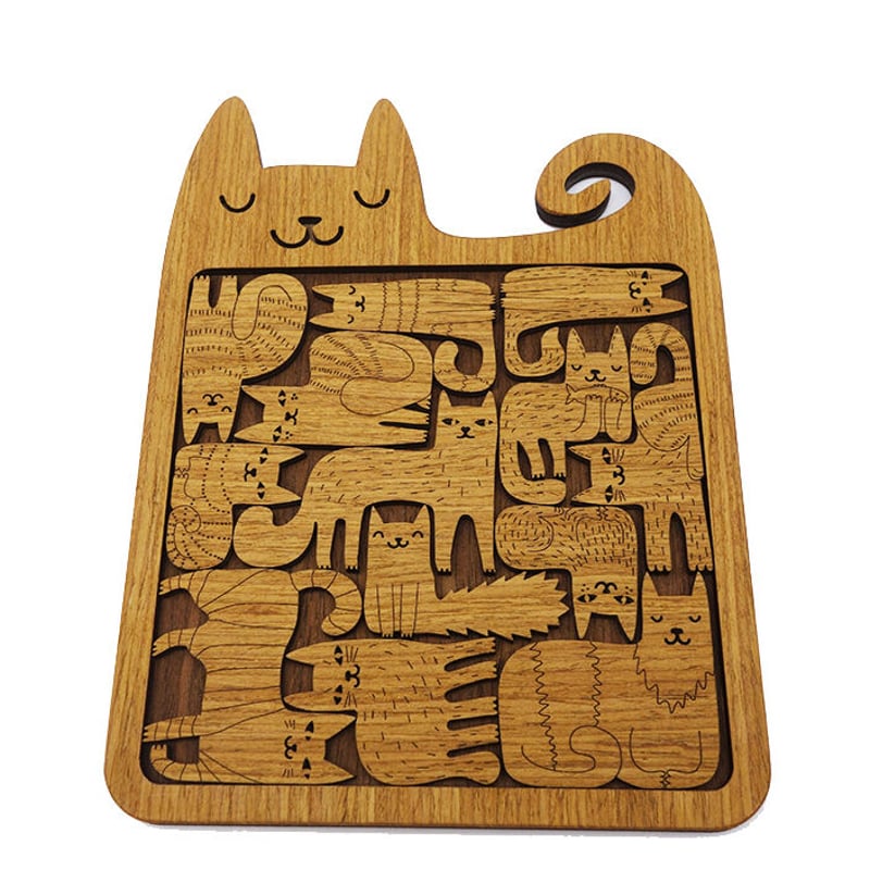 パズル】にぎやかネコまみれパズル・リトアニアの木のおもちゃ | .andhand