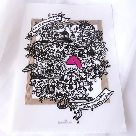 切り絵【A4】クリアファイル 2枚組– .andhandオリジナル/ポジティブワード、フィンランドの楽しいことわざ