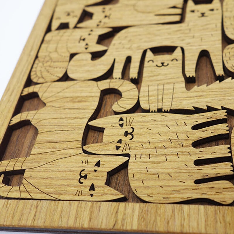 オーダー受付パネル♡猫バス❤︎レアパネル♦︎パネルのみOK パズル】にぎやかネコまみれパズル・リトアニアの木のおもちゃ | .andhand