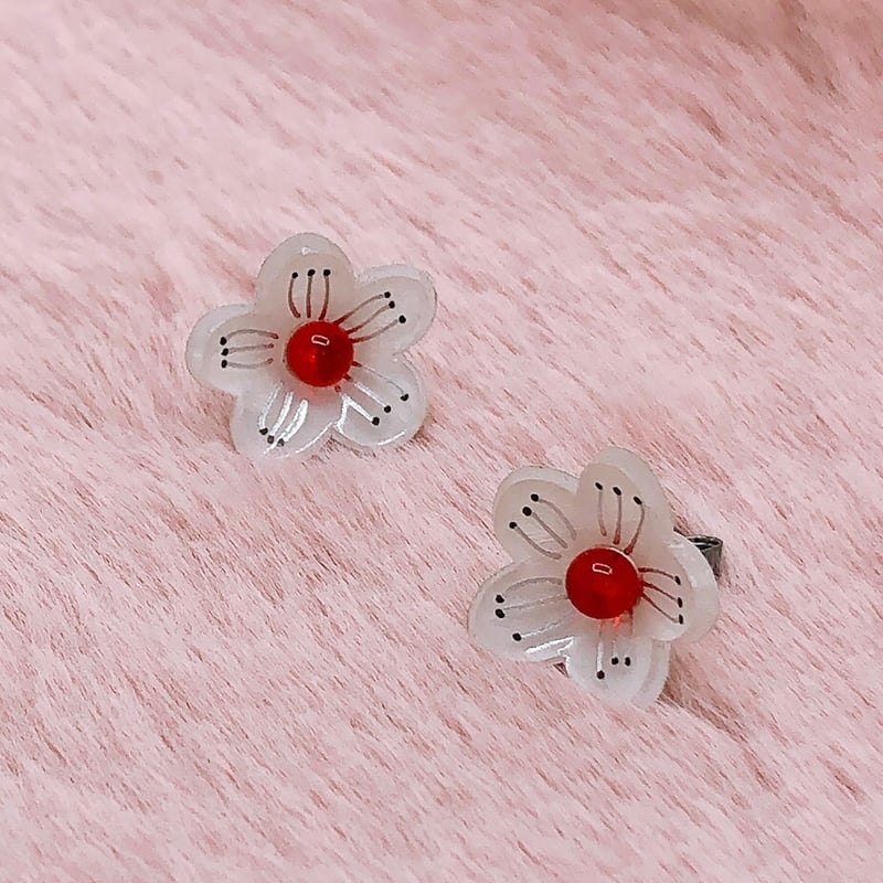 ハンドメイド 花デザイン ピアス BLAZE（手芸） ピアス イヤリング あじさい デザイン ワイヤー