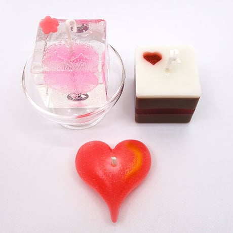 【生産終了：展示のみ】ハートキャンドルセット　Heart Candle  Set　fu-ka Candle