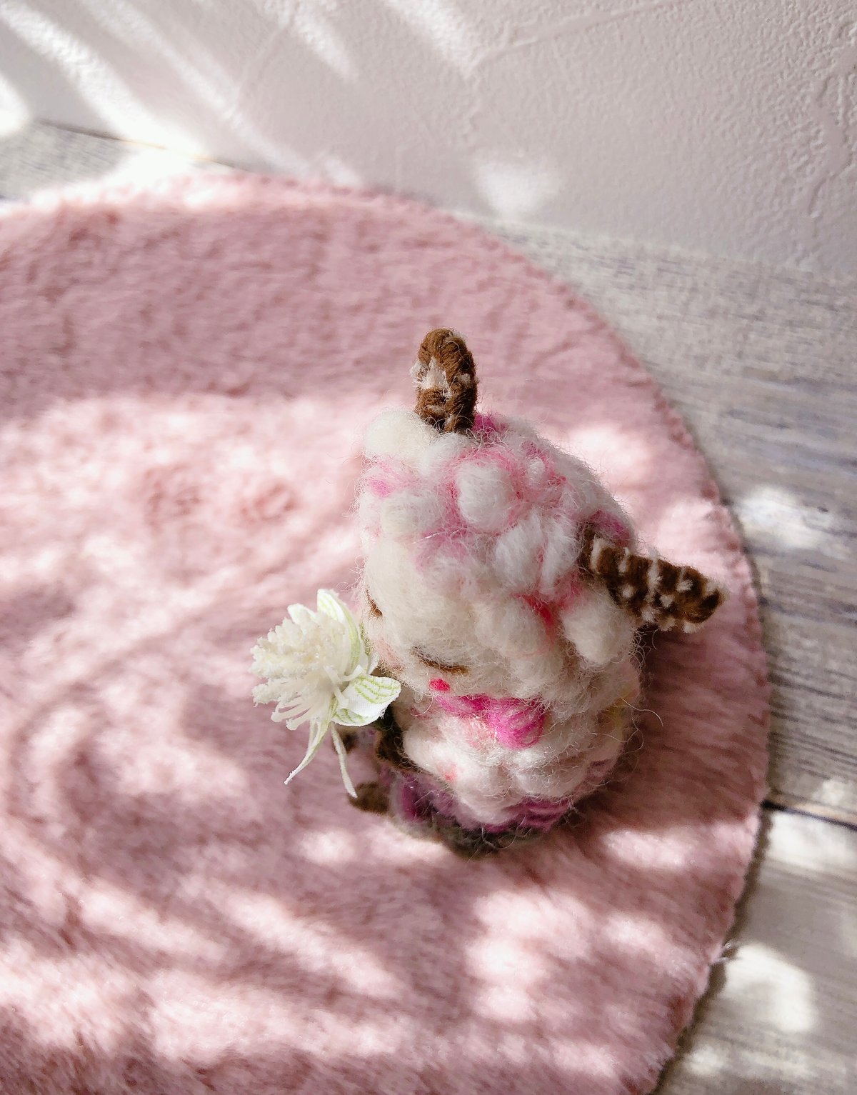 確認用】ピンクのおミミのくまさん✽羊毛フェルト