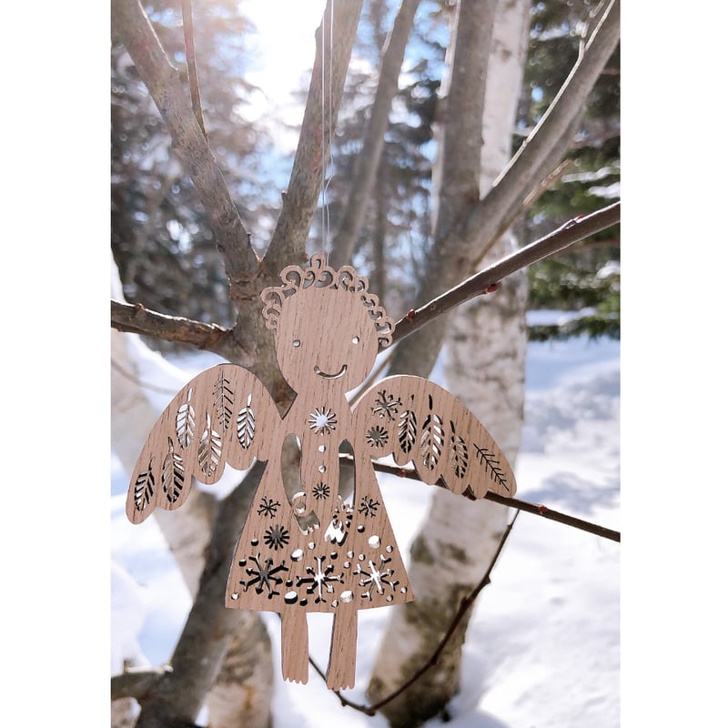 Angel of powder snow 粉雪ドレスの天使・木のオーナメント Angel of powder snow 粉雪ドレスの天使・木のオーナメント