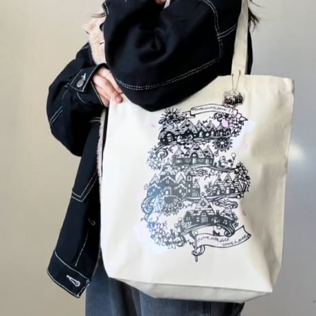ポジティブことわざ切り絵トートバッグ – .andhandオリジナル/イタリアの元気が出ることわざトート　内ポケット付き