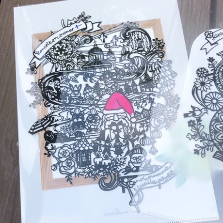 切り絵【A4】クリアファイル 2枚組– .andhandオリジナル/ポジティブワード、フィンランドの楽しいことわざ