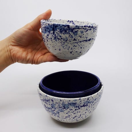 ボウル3点セット（ピンク+青セット/青セット）・北イタリアのハンドメイド