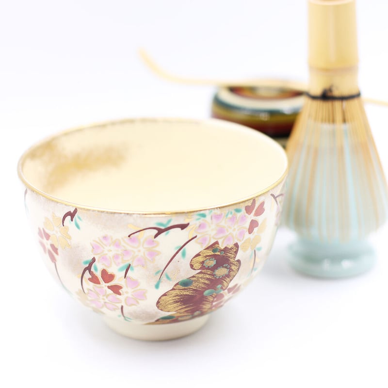 仁清色絵下垂れ桜茶碗 | 梅村商店