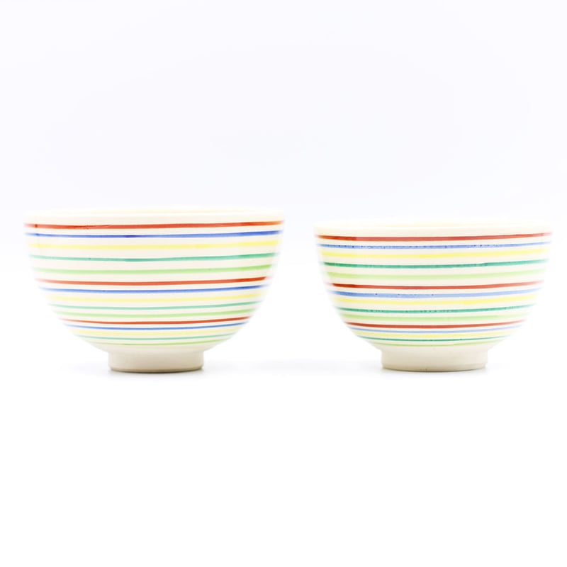 仁清色絵千段駒筋野点茶碗（小茶碗・旅茶碗） | 梅村商店