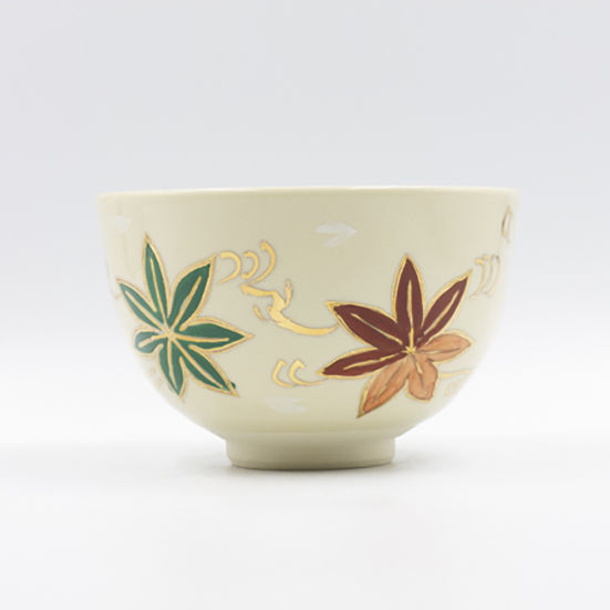 仁清色絵竜田川茶碗 | 梅村商店 茶道具 茶碗 仁清 色絵 竜田川 京焼 上山善