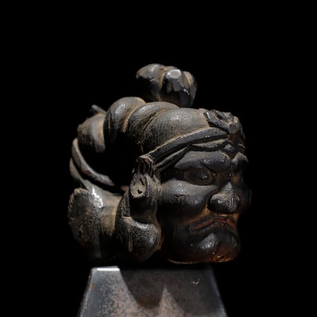 木彫仏頭 毘沙門天 弁財天
