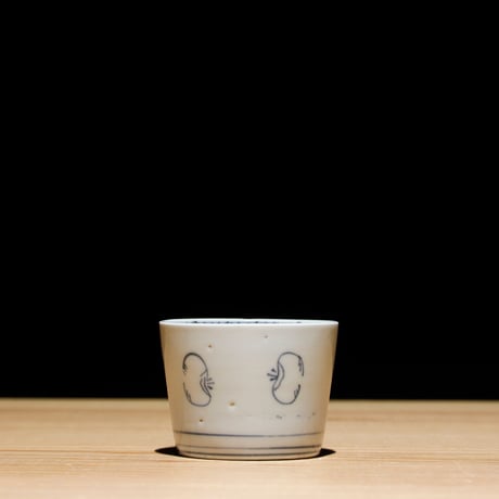 蕎麦猪口 染付 蝙蝠柄 江戸期