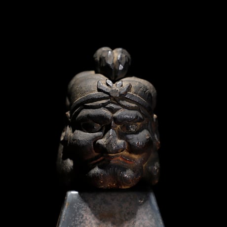 木彫仏頭 毘沙門天 弁財天