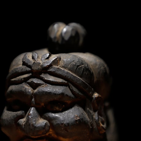 木彫仏頭 毘沙門天 弁財天