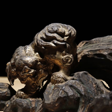 獅子 欄間 彫
