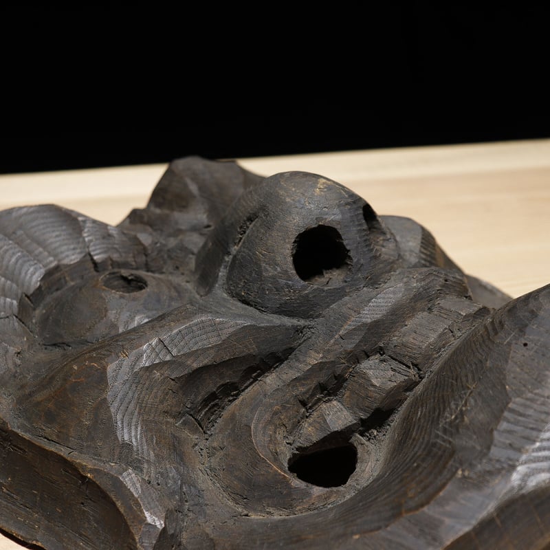 木彫面 竈神 木彫面 | 古物屋 壱両