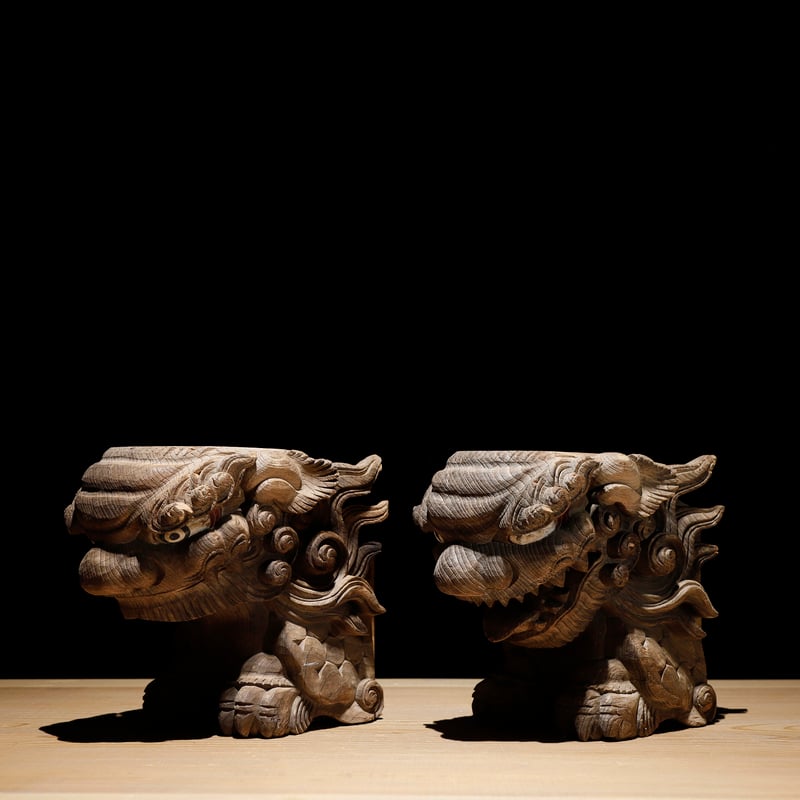 江戸期 細密木彫 欅彫 獅子 木鼻 2a08e19527c836d2294ce5533c1f70