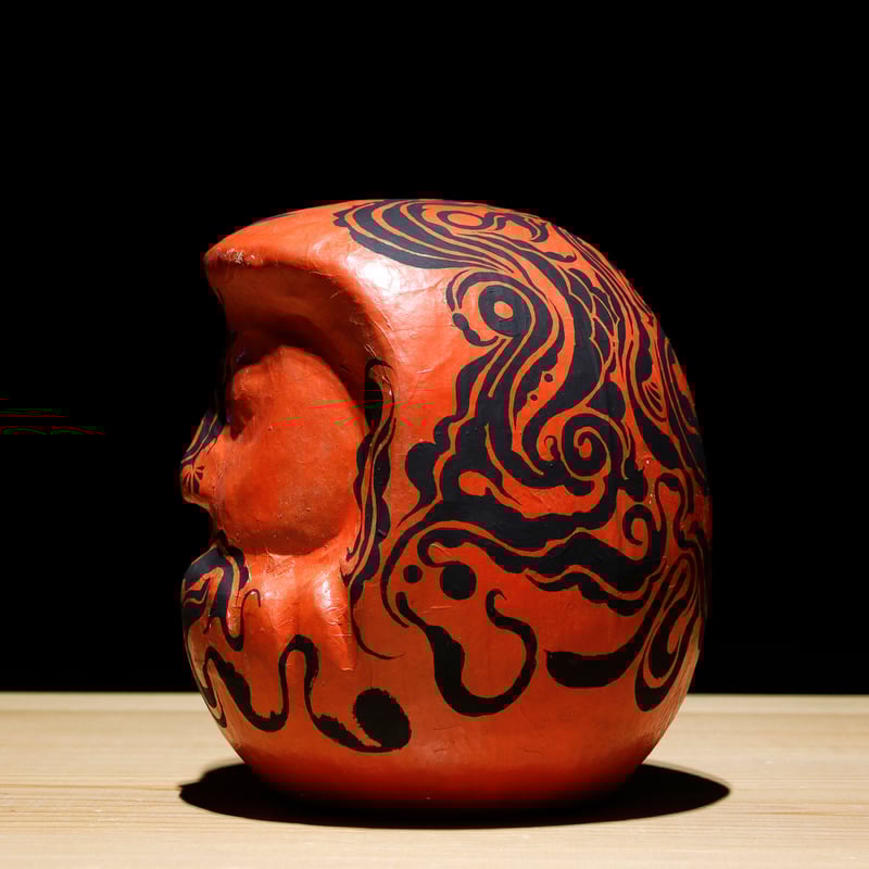 赤目の黑線達磨木型 | 古物屋 壱両