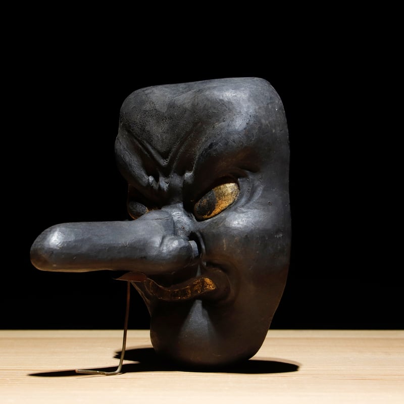 天狗 黑木彫面 江戸期 | 古物屋 壱両