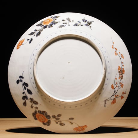 江戸幕末 古伊万里 色絵大皿 二枚セット 木箱付