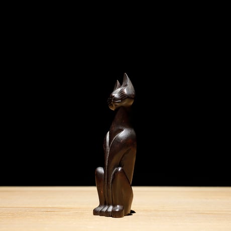 猫 木彫