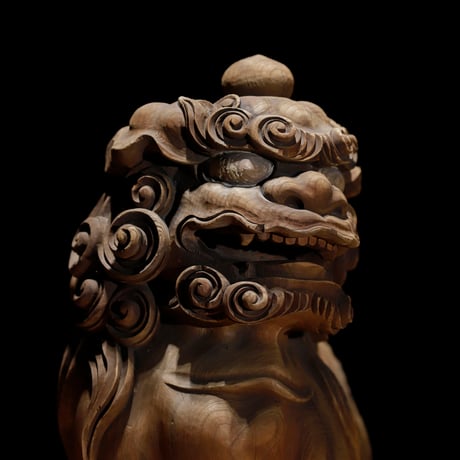 阿吽 木彫狛犬獅子 江戸期