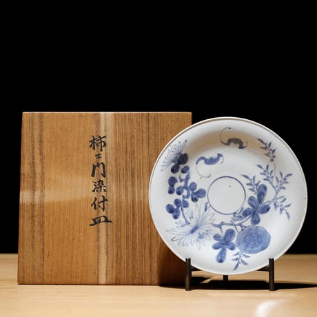 江戸中期 柿右衛門皿 蝙蝠柄