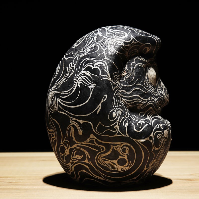古九谷　色絵達磨図置物　30cm11cm12cm 古九谷 色絵達磨図置物 30cm11cm12cm 古九谷 色絵達磨図置物