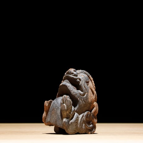 獅子頭 木彫 阿