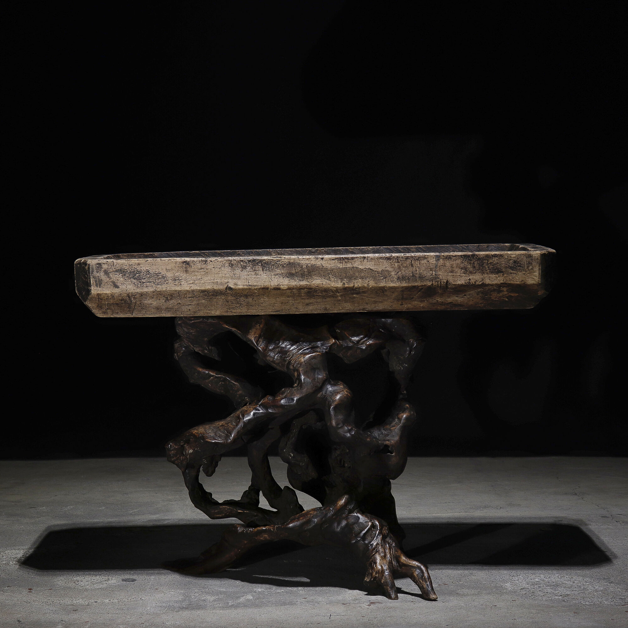 根卓　根花台　根木台　盆栽卓　約140cm x 約100cm original