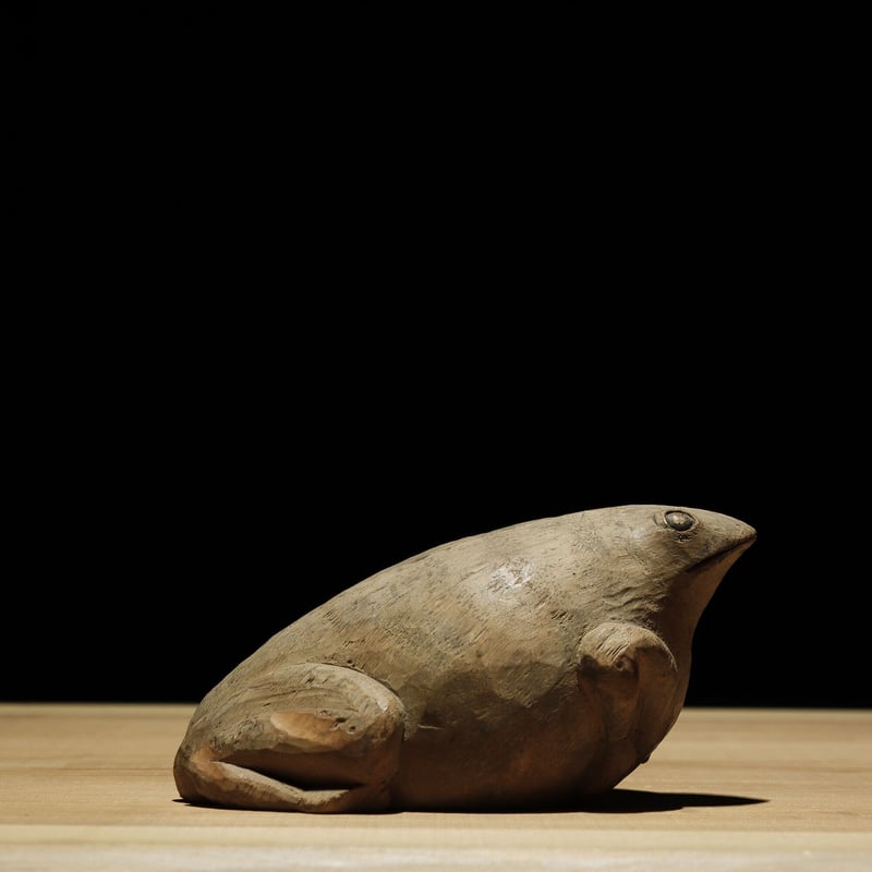 竹彫 蛙 | 古物屋 壱両