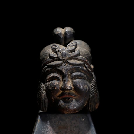 木彫仏頭 毘沙門天 弁財天