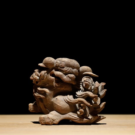 獅子 玉眼 木鼻 吽