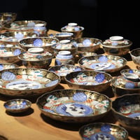 古伊万里 染付色絵皿 12種10組