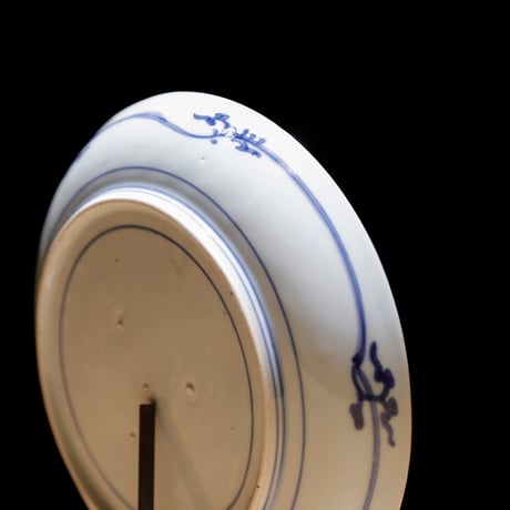 古伊万里 染付平皿 朝顔
