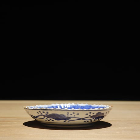 江戸幕末 染付平皿 龍柄