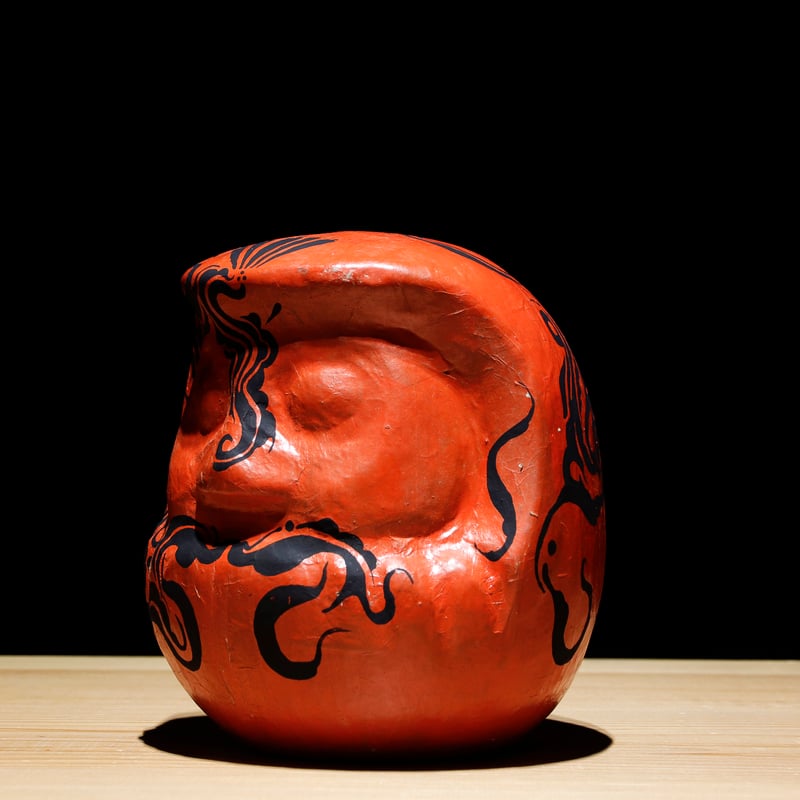 赤目の黑線達磨木型 | 古物屋 壱両