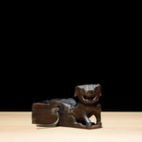 墨つぼ 獅子彫