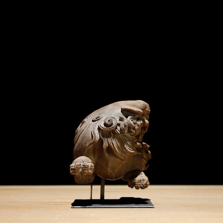 獅子 玉眼 木鼻 吽