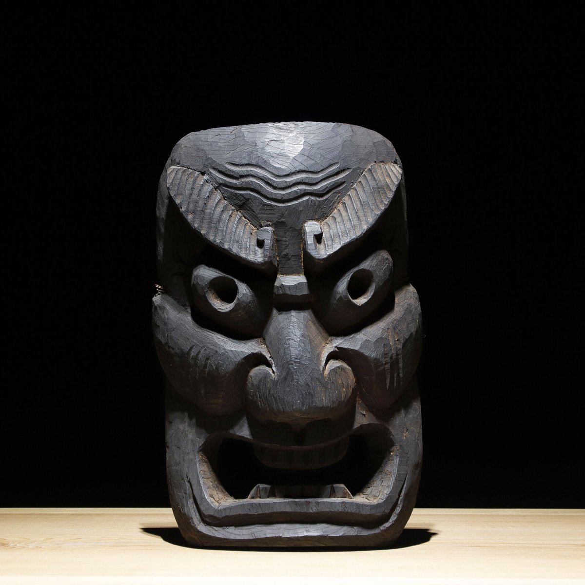 竈神 木彫面 | 古物屋 壱両