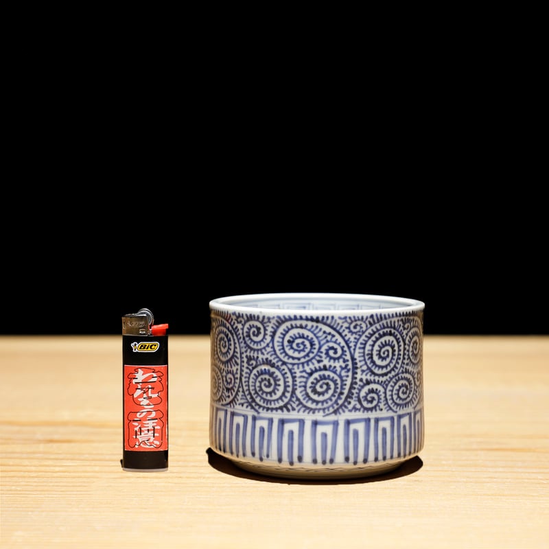 煙草盆 染付 蛸唐草文 | 古物屋 壱両