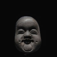 面 おかめ 木彫