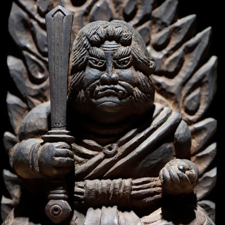 不動明王像 木彫 江戸期