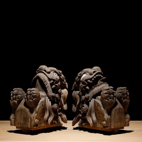狛犬獅子 木鼻 阿吽