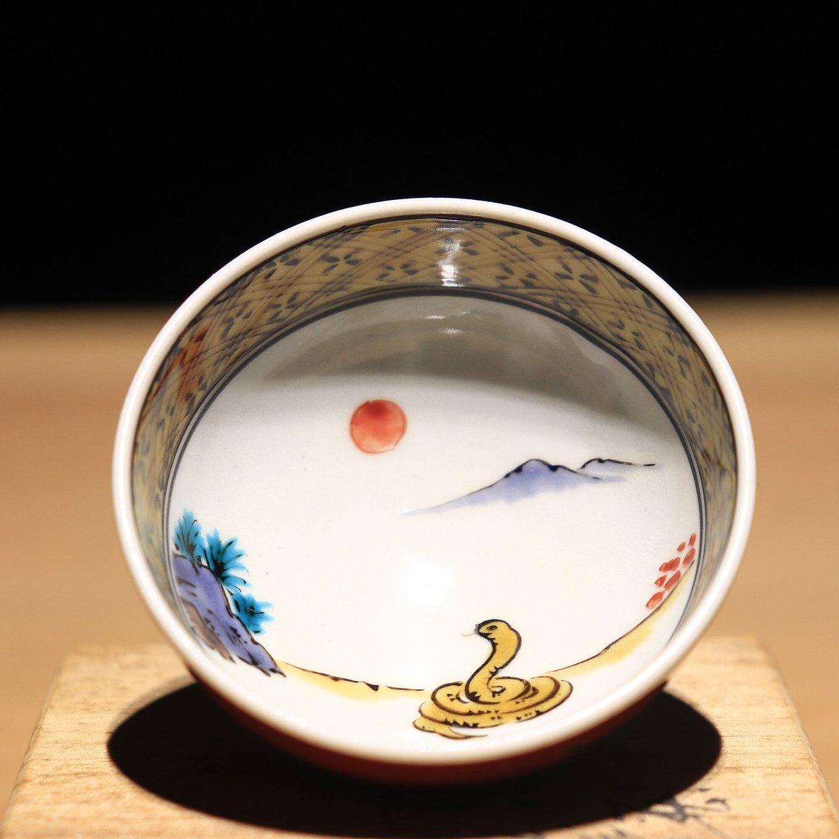 古九谷染付盃台 5客 D314 【公式通販】