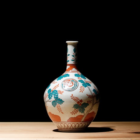 白磁色絵 徳利 江戸中期