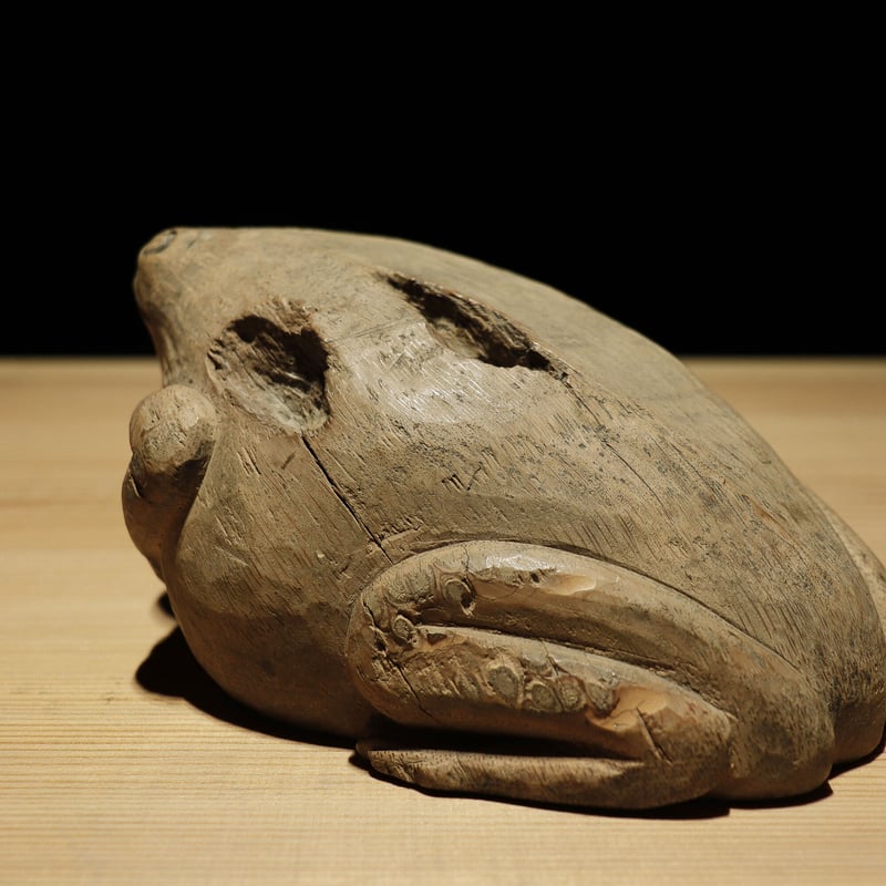 竹根彫花瓶 蛙 【公式通販】