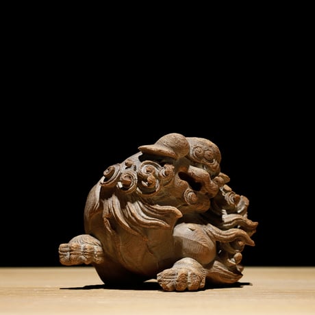 獅子 玉眼 木鼻 吽